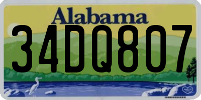 AL license plate 34DQ807