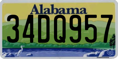 AL license plate 34DQ957