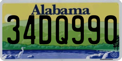 AL license plate 34DQ990