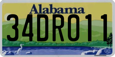 AL license plate 34DR011