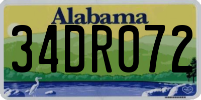 AL license plate 34DR072