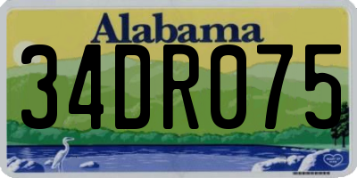 AL license plate 34DR075