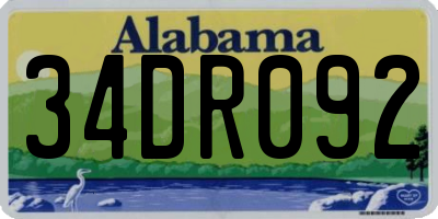 AL license plate 34DR092
