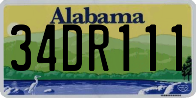 AL license plate 34DR111