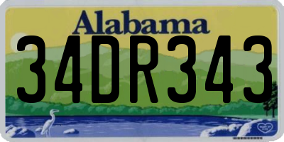 AL license plate 34DR343