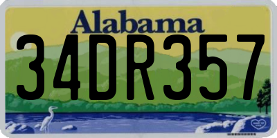 AL license plate 34DR357