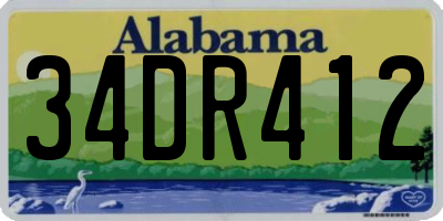 AL license plate 34DR412
