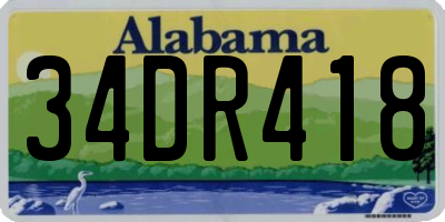AL license plate 34DR418
