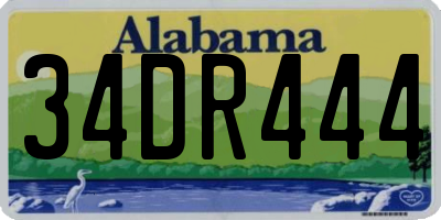 AL license plate 34DR444