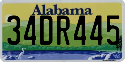 AL license plate 34DR445