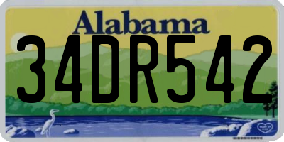 AL license plate 34DR542