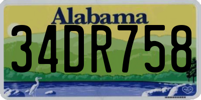 AL license plate 34DR758