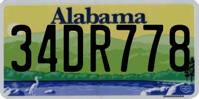 AL license plate 34DR778