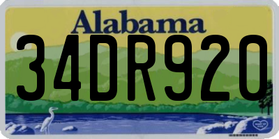 AL license plate 34DR920