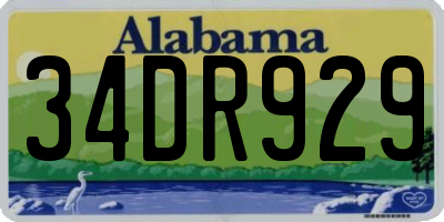 AL license plate 34DR929