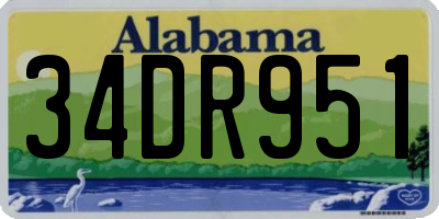 AL license plate 34DR951
