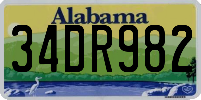 AL license plate 34DR982