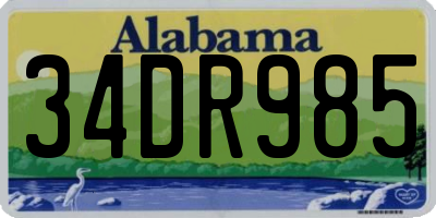 AL license plate 34DR985