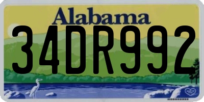 AL license plate 34DR992