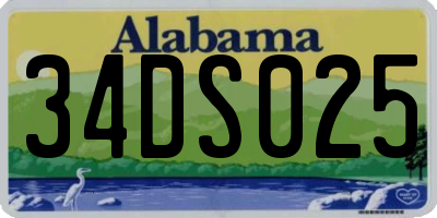 AL license plate 34DS025