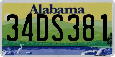 AL license plate 34DS381