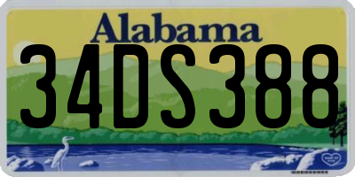 AL license plate 34DS388