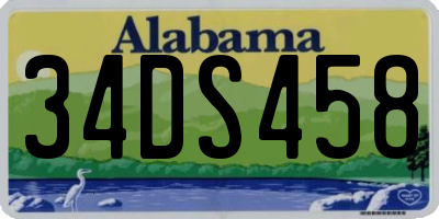 AL license plate 34DS458
