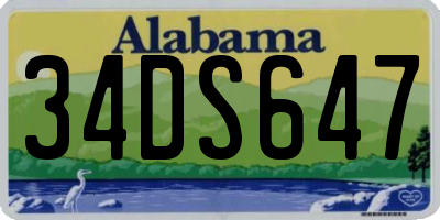 AL license plate 34DS647