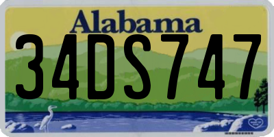 AL license plate 34DS747