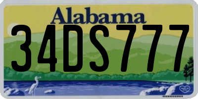 AL license plate 34DS777