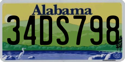 AL license plate 34DS798