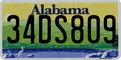 AL license plate 34DS809