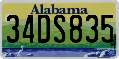 AL license plate 34DS835
