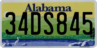AL license plate 34DS845