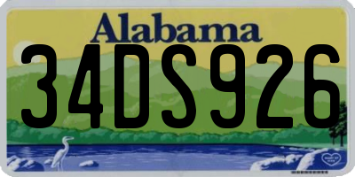 AL license plate 34DS926