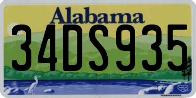AL license plate 34DS935