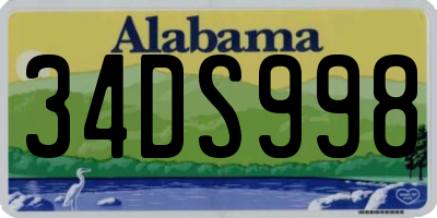 AL license plate 34DS998