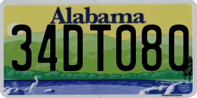 AL license plate 34DT080