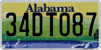 AL license plate 34DT087