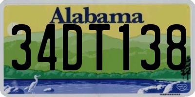 AL license plate 34DT138