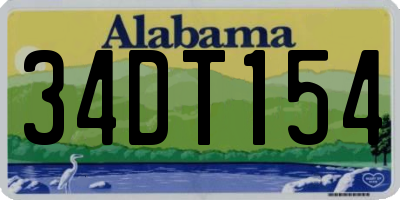 AL license plate 34DT154
