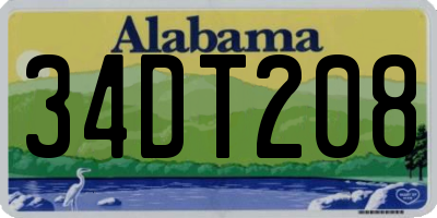 AL license plate 34DT208