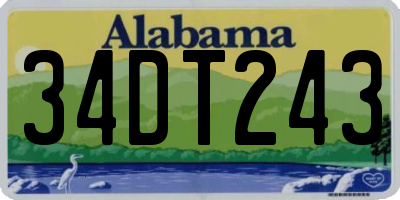 AL license plate 34DT243