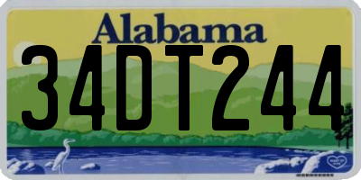 AL license plate 34DT244