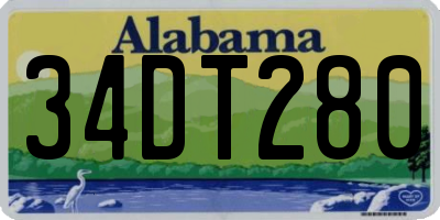 AL license plate 34DT280