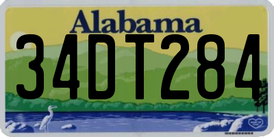 AL license plate 34DT284