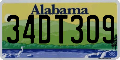 AL license plate 34DT309