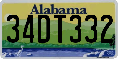 AL license plate 34DT332