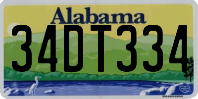 AL license plate 34DT334