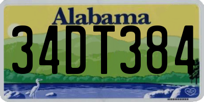 AL license plate 34DT384